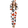 thumbnail image 3 of MKOSPLRT Grenouillère en Molleton pour Filles Pyjama Combinaison Duveteuse de la Saint-Valentin pour Enfants à Fermeture Éclair à Capuche Dormeuse Graphique Cœur d'Amour 5-15 Ans, 3 of 7