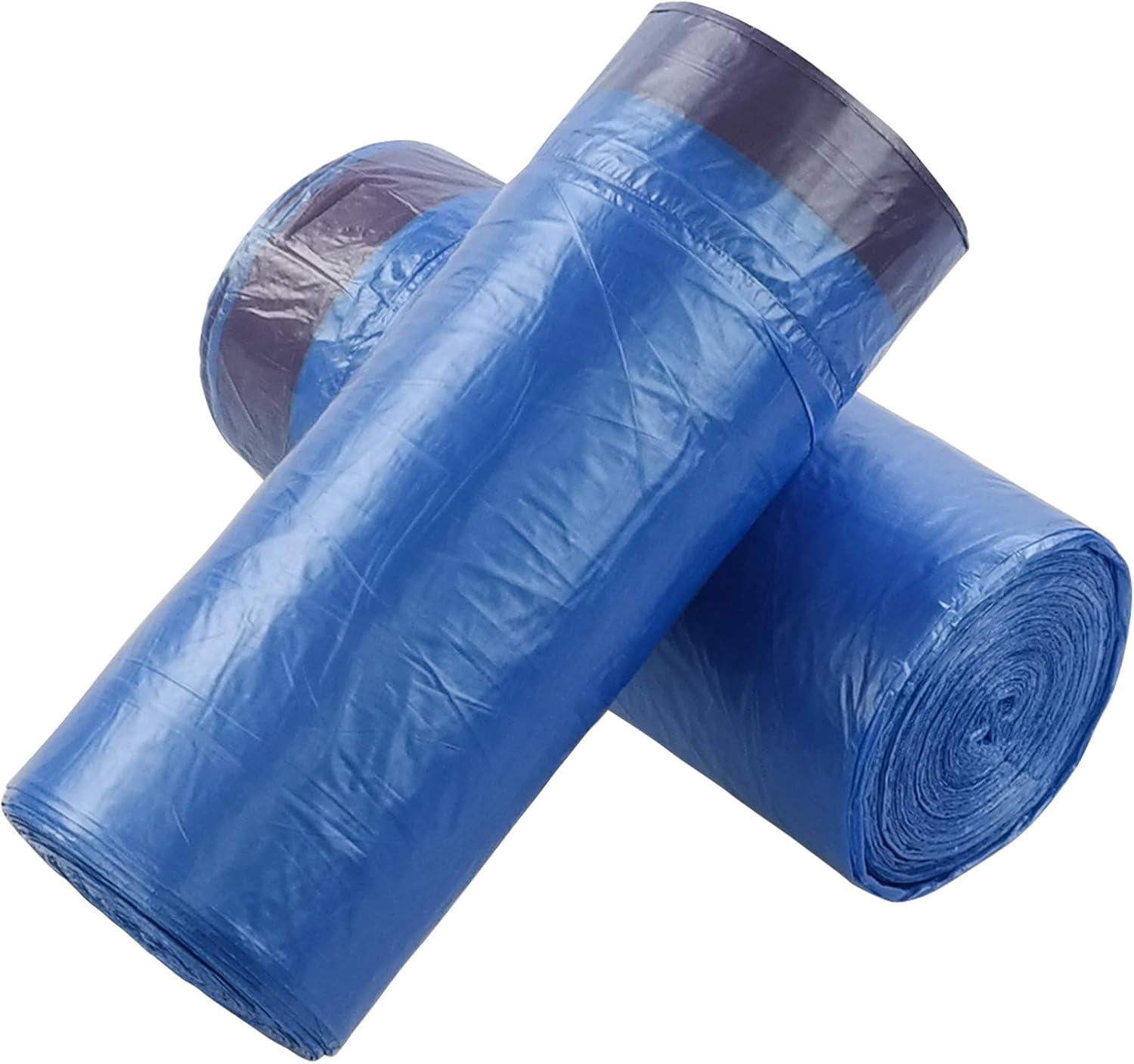 Nesmilers 1.5 Gallon Drawstring Garbage Bags, Small Trash Bag, Blue, 100 Bags