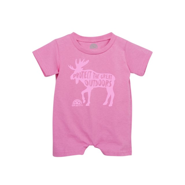 Protect the Great Outdoors Infant Bodysuit T-Romper - Pink - Pink Logo - 24M