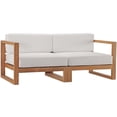thumbnail image 1 of Modway Upland Causeuse de Patio en Bois de Teck Massif 2 Pcs, Naturel et Blanc, 1 of 11