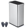 thumbnail image 1 of Gymax 16 Gallon Trash Can w/Wing Lids for Bedroom Bathroom Kitchen Stay OpenSliver, 1 of 10