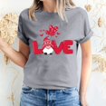 thumbnail image 1 of Pisexur Valentines Day T-shirt Top T-shirt à Manches Courtes Imprimé Amour de la Saint-Valentin pour Femmes Haut à Manches Courtes Col Rond Haut/chemise, 1 of 5