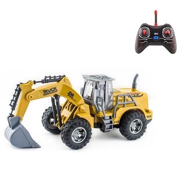 Dvkptbk Excavator 5 Channel Boy Remote Control Engineering Vehicle Bulldozer Tractor Shovel Model Toys
