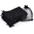 thumbnail image 1 of ORUYROP 100pcs Drawstring Organza Jewelry Candy Pouch Party Wedding Favor Gift Bags (7x9", Black), 1 of 7