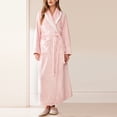 thumbnail image 2 of MeetoTime Women's Full Length Robe, Warm and Cozy Fleece Bathrobe, Unisex Man Woman Robe Loungewear, 2 of 4