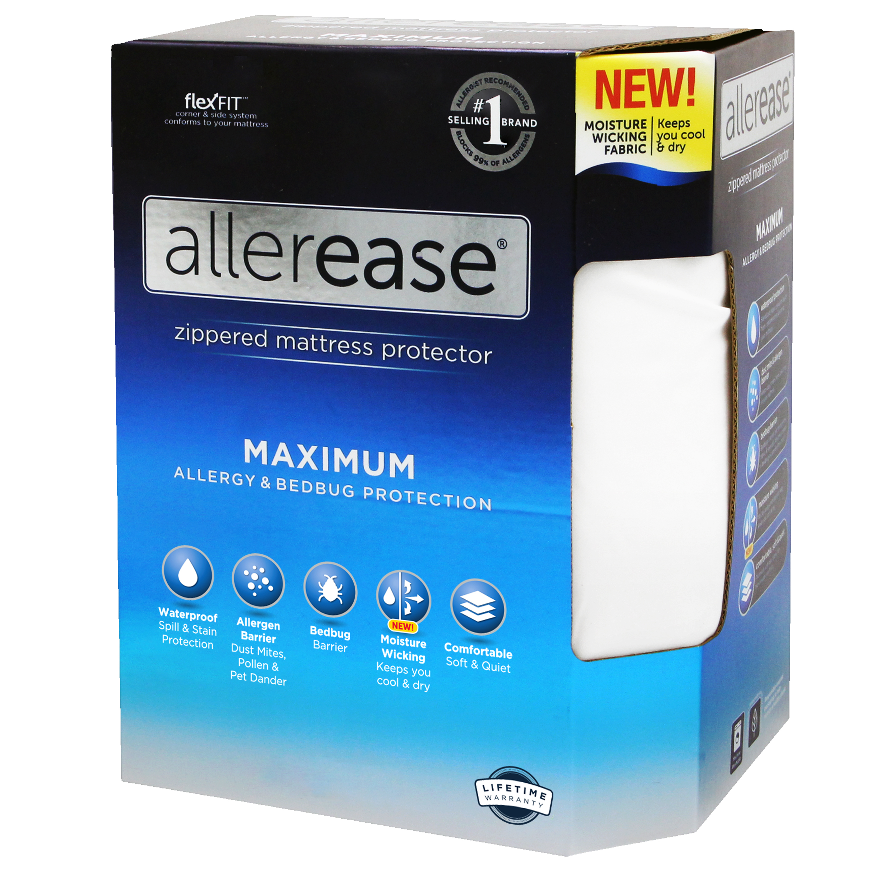 AllerEase Maximum Mattress Cover Protector, Twin- Zippered, Waterproof, Allergen Barrier