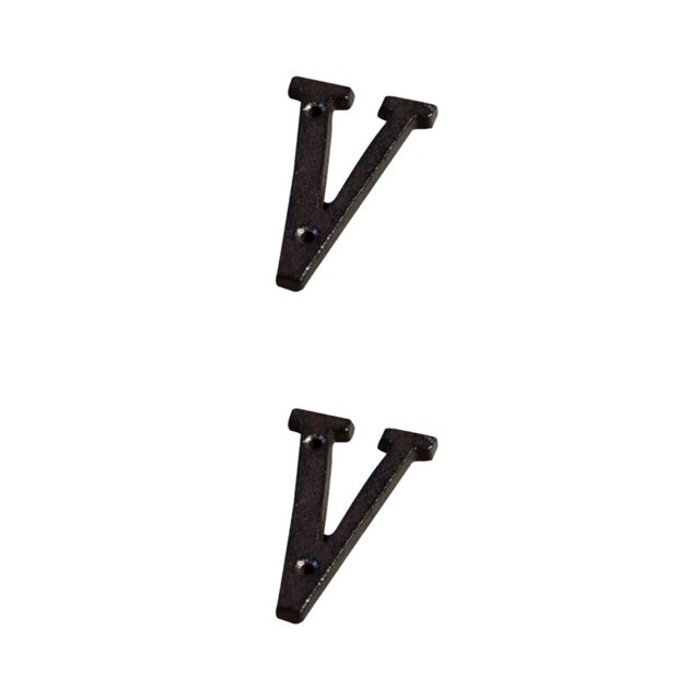Maytalsory Metal House Number Plaque Durable And Rustproof Easy To Install Metal Letters House Numbers Iron Decoration Doorplate B17--V 2Set