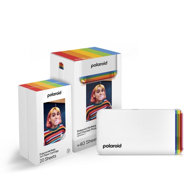 Polaroid Hi·Print 2x3 Pocket Photo Printer Everything Box (40 sheets) White, wireless