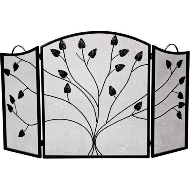 Dagan S509BLK Écran Arqué à 3 Volets à Motif de Feuilles, Noir