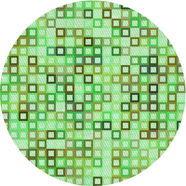 Ahgly Company Machine Washable Indoor Round Transitional Green Onion Green Area Rugs, 8' Round
