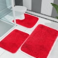 thumbnail image 4 of Bathroom Water-Absorbing Mat | Machine-Woven Non-Slip Polyester Rug with Rubber Backing | Soft Shaggy Texture | 16X24 Inch | Modern Style Doorstep, Bedroom, Entryway, Bathroom Floor Mat, 4 of 7