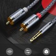 thumbnail image 1 of Essager 3.5mm to RCA Braided 3.5mm to RCA Cable Splitter Cord TV Computer Amplifier Audio Adapter Cable, 0.5 Meter, 1 of 9