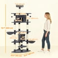 thumbnail image 3 of PawHut 79" Large Cat Tree Tower w/ Scratching Posts, Hammock, Dark Grey, 3 of 10