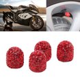 thumbnail image 4 of Stem Air Cover, Shiny Bling Valve Stem  4 Pcs  For Car For Motorcycle Silver,Black,Pink,Red, 4 of 8