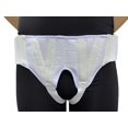 thumbnail image 1 of FlexaMed Ceinture Aine Double Face pour Hernie Inguinale avec Coussinets de Compression Blanche Petite, 1 of 5