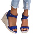 thumbnail image 3 of Espadrilles Compensées pour Femmes Plateforme Bride Croisée Boucle Cheville Bout Ouvert Sandales d'Été, 3 of 7