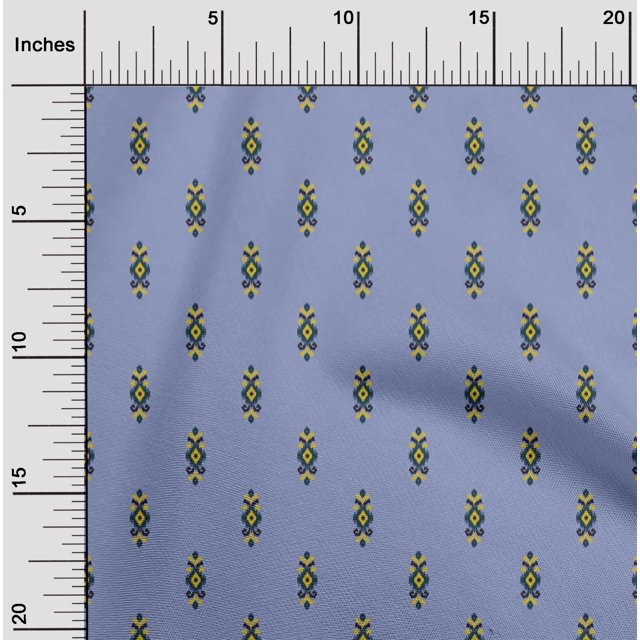 oneOone Georgette Viscose Fabric Ethnic Ikat Print Sewing Fabric BTY 42 Inch Wide