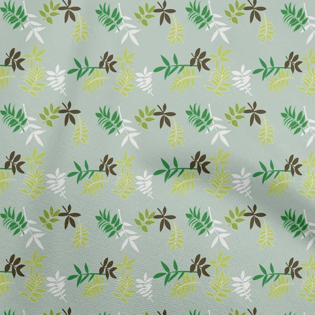 oneOone Viscose Chiffon Dusty Green Fabric Leaves Sewing Craft Projects Fabric Prints By Yard 42 Inch Wide