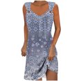 thumbnail image 1 of Penkiiy Robes pour Femmes 2024 Imprimé Marbre Col Rond Décontracté Sans Manches Robe à Bretelles Robe d'Été Babycon Sortie Décontractée Robes de Fête S Gris, 1 of 5