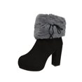 thumbnail image 2 of Chaussures pour Femmes Chaussures d'Hiver Chaudes Mode Talon Haut Bout Rond Décontracté Couleur Unie Plateforme en Daim Peluche Neige Chaussures pour Femmes en Liquidation, 2 of 3