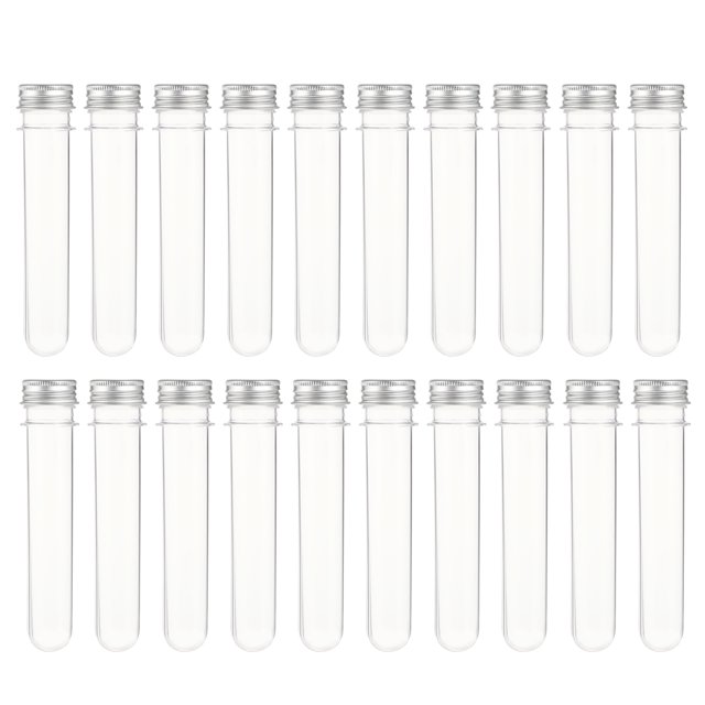 CIMAXIC 20pcs Plastic Test Tubes with Screw Caps 40ml Bath Salt Containers,5.59"X0.98"X0.98"