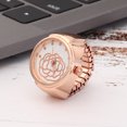 thumbnail image 3 of Round Dial Ring Watch Quartz Ring Watch, Simple Rose Flower Ring Watch, Beautiful Girls For Most Women Gold,Rose Gold, 3 of 8