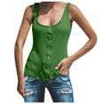 thumbnail image 1 of Timegard Camisoles Grande Taille pour Femmes Col Rond à Boutons Sans Manches Hauts Décontractés T-Shirt en Tricot Uni, 1 of 6