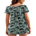 thumbnail image 3 of CHOK Women T Shirts Short Sleeve Round Neck Button Up Tunic Tops (White  XL), 3 of 4