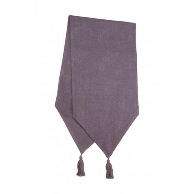 13 x 72 in. Ribbed Table Runner with Tassels, Purple