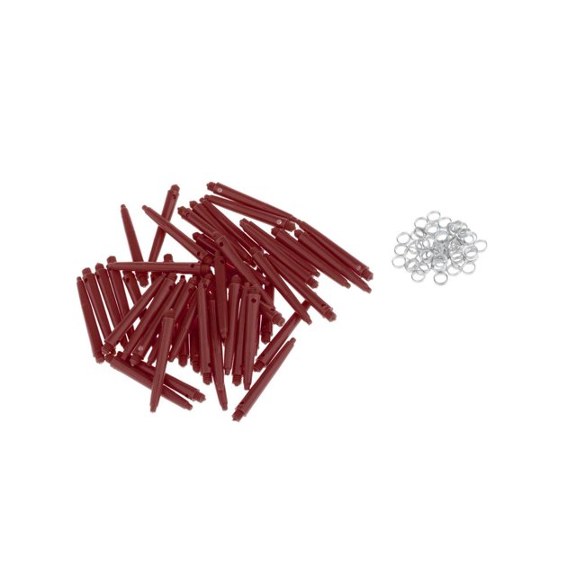 50x Dart Shafts 2BA Darts Accessories with Protection shafts bounce Rings 45mm Red