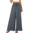 thumbnail image 4 of GZWYHT Wide Leg Pants,Palazzo Pants,Women's Wide Leg Pants Flowy Ruffle Solid Color Drawstring Waist Pants,Flowy Pants,High Waisted Pants,Sweatpants Women,Gray 2,XL, 4 of 4