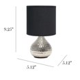 thumbnail image 3 of Simple Designs LT2073-SVB Hammered Silver Drip Mini Table Lamp, Black, 3 of 6
