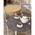 thumbnail image 4 of 3-Piece All-Weather Wicker Bistro Set,2 Rattan Chairs + Tempered-Glass Table, Compact Outdoor Dining Furniture for Garden, Backyard, Balcony & Apartment, 4 of 7