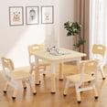 thumbnail image 2 of Kids Table and 4 Chairs Set, Height Adjustable Toddler Table and Chair Set, Graffiti Desktop, Children Multi-Activity Table for Classroom/Daycare/Home, 2 of 8
