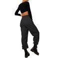 thumbnail image 3 of MAWCLOS Ladies Trousers Solid Color Sweatpants High Waist Jogger Pants Lounge Sports With Pockets Bottoms Black M, 3 of 4
