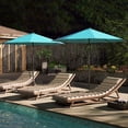 thumbnail image 4 of Costway Parasol de Patio Solaire de 10 Pi avec 96 Lumières DEL, Inclinaison Réglable à 35°, Toit Ventilé, Turquoise, 4 of 10