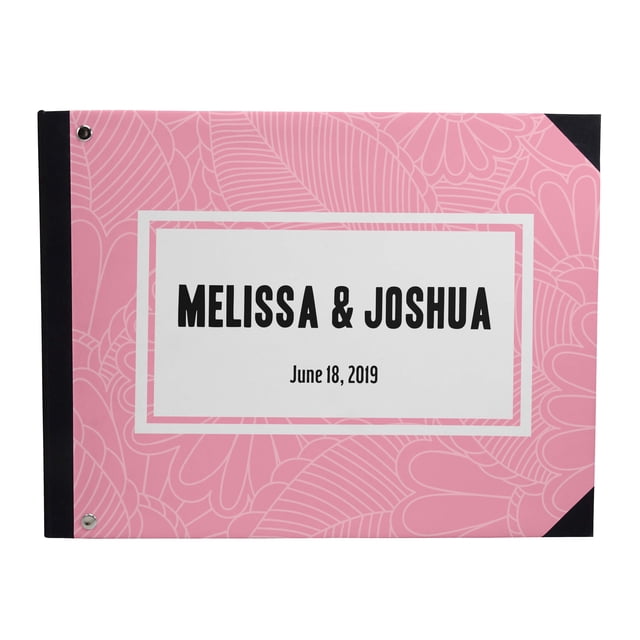 Darling Souvenir Pink Floral Wedding Guest Book Hardbound Guest Sign-In Book Guest Registry Guestbook-9 x 12 Inches