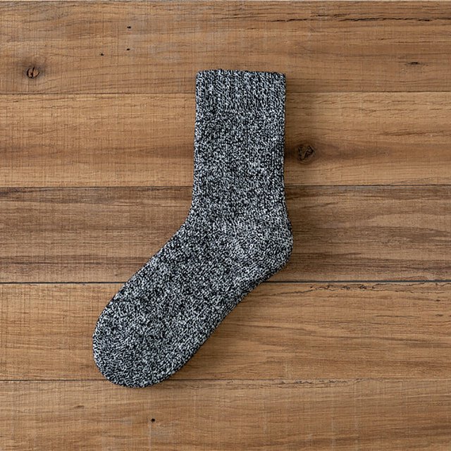 TIMIFIS Mens Fuzzy Slipper Socks Warm Thick Heavy Fleece Lined Mid Tube Socks Daily Solid Color Cozy Crew Sock
