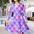 thumbnail image 2 of MIASHUI Robe Sirène Filles Enfants Manches Longues Scintillante Robes de Vacances, Violet, 8-9 Ans, 2 of 5