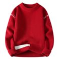 thumbnail image 2 of Pisexur Mens Sweater Casual Fashion Solid Color Ribbed Knit Sweaters Long Sleeve Crewneck Sweater Fall Winter Warm Oversized Pullover Sweaters Plus Size Sweaters M-4XL, 2 of 7