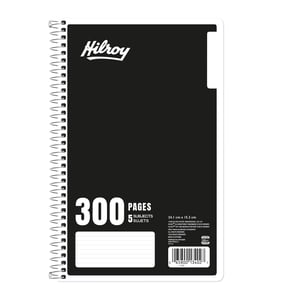Hilroy® 5 Sujet 300pg Carnet de notes noir