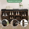thumbnail image 4 of BeesClover Multi-Functional Entryway Bench with Shoe Storage, Padded Seat, 10-Cubby Adjustable Shoe Organizer – Small Shoe Rack Bench with Side Pockets for Hallway, Bedroom, Mudroom, and Living Room, 4 of 8
