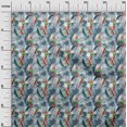 thumbnail image 3 of oneOone Rayon Teal Blue Fabric Tropical Leaf Sewing Craft Projects Fabric Prints By Yard 56 Inch Wide, 3 of 5
