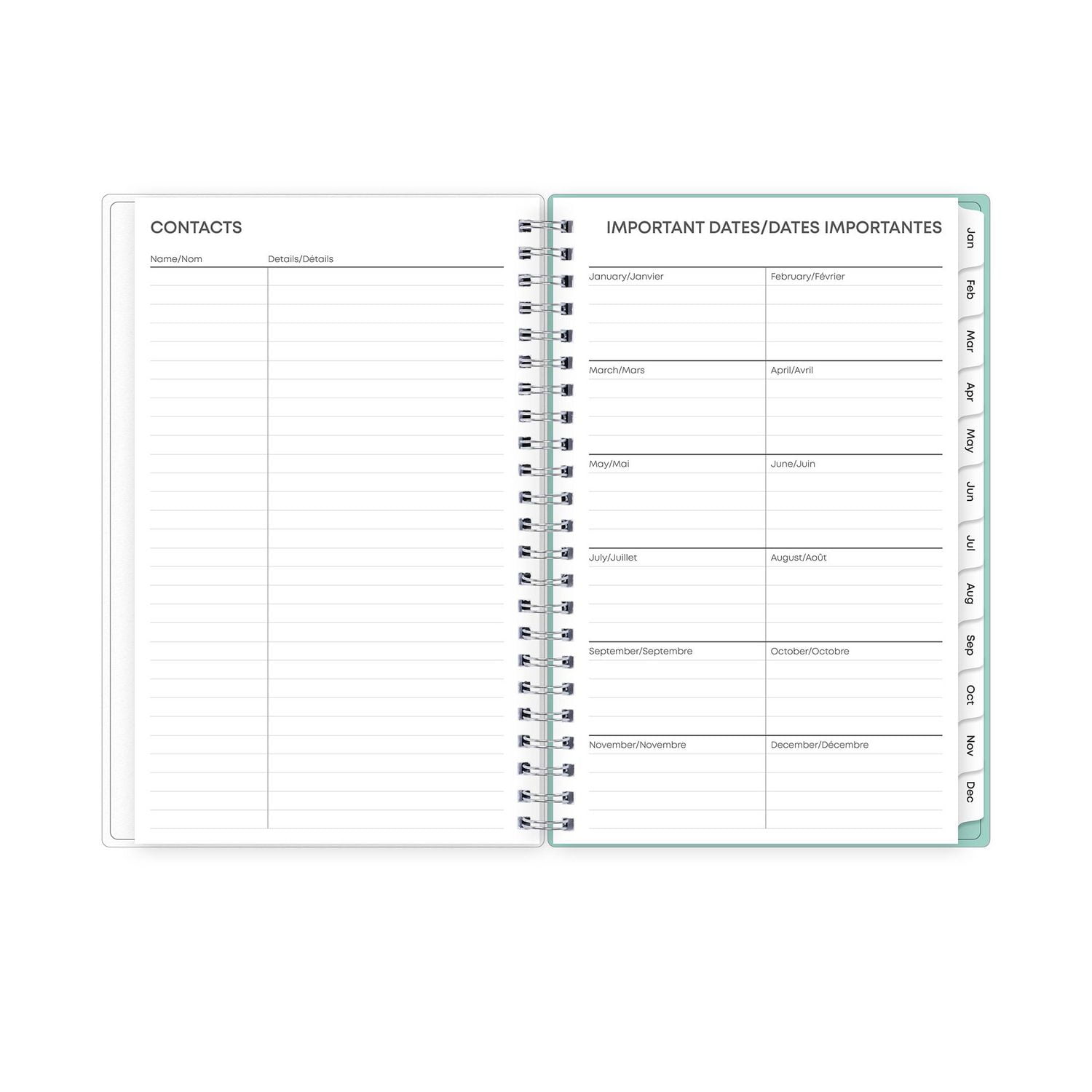 Agenda hebdomadaire/mensuel 2025, 5 po x 8 po, Blue Sky, Elysian