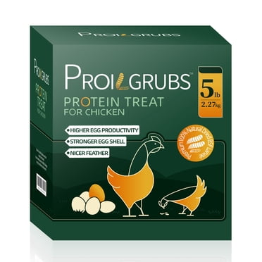 Proilgrubs BSF Larvae 5lb,High-Protein Feed for Chickens, Reptiles & Birds Supports Egg Layers,More Calcium Than Mealworm