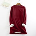 thumbnail image 4 of Kcodviy Hauts d'Automne pour Femmes Chandail Décontracté sous-Manteau Col Rond Couleur Unie Couleur Courte Chaud Manches Longues Chandail pour Femmes Grande Taille Molleton Duveteux Décontracté Ajusté Ample Chemises, 4 of 7