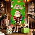 thumbnail image 5 of Christmas Door Curtain Outdoor Decor Santa Claus and Puppy Scene Hanging Fabric Backdrop for Front Door Entryway Party Photo Background 72.8x35.4 Inch Polyester Indoor Home Decoration, 5 of 5