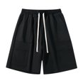 thumbnail image 1 of Men's Sports Shorts Multiple Pockets Running Training Basketball Shorts(Black,3XL), 1 of 8