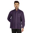 thumbnail image 3 of Bestman Solid Long Sleeve Shirt For Mens Front Double Button Placket Chinese Collar Shirt, 3 of 7