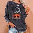 thumbnail image 1 of Nouveaux Hauts pour Femmes 2023 Décontracté Manches Longues Col Rond Hauts Chemises Amples Blouse Imprimé d'Halloween Chandail Graphique Coupe Décontractée Chandail Surdimensionné pour Femmes, 1 of 6